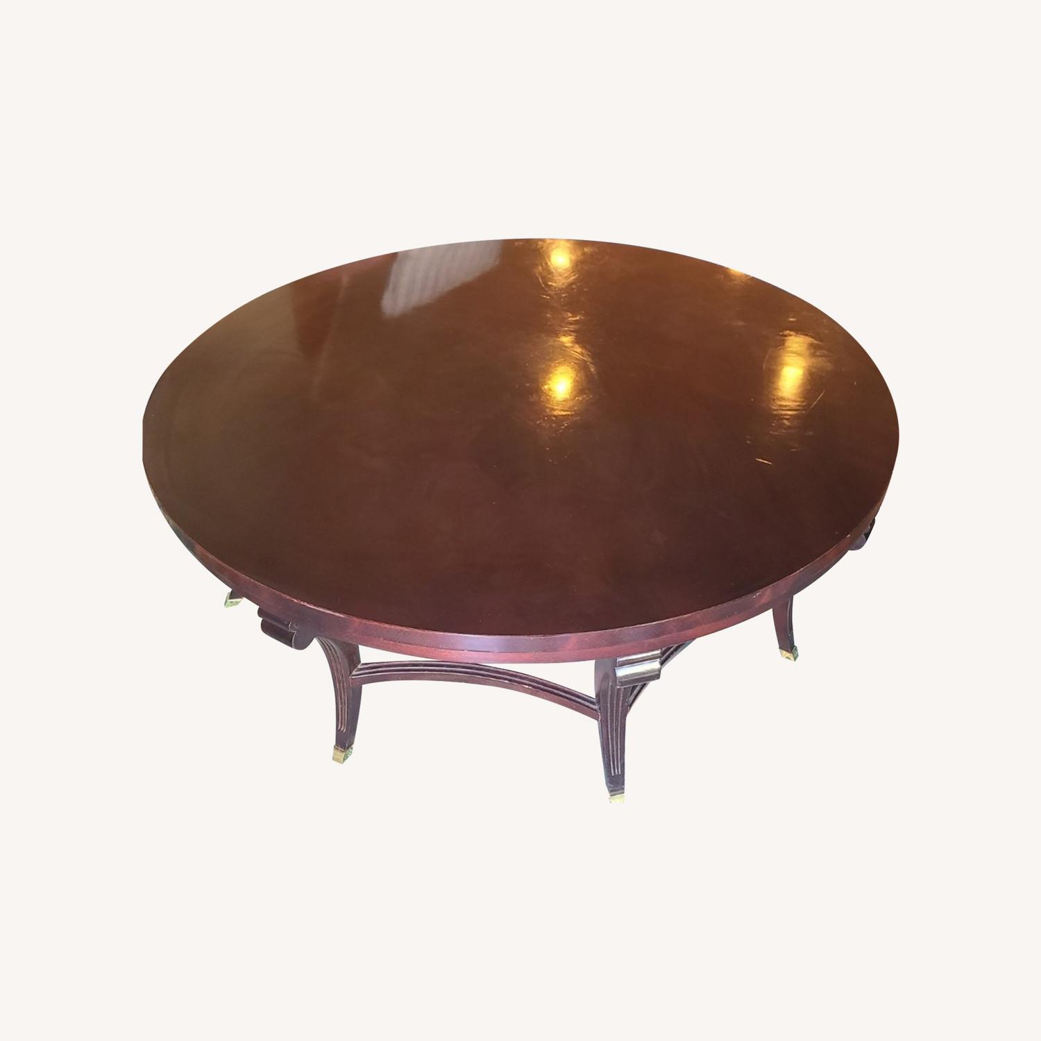 Mahogany Coffee Table with Brass Fittings - image-0