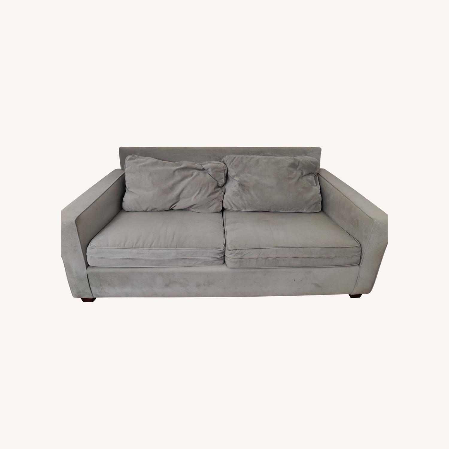 West Elm Henry Sofa (76") Grey Velvet - image-0