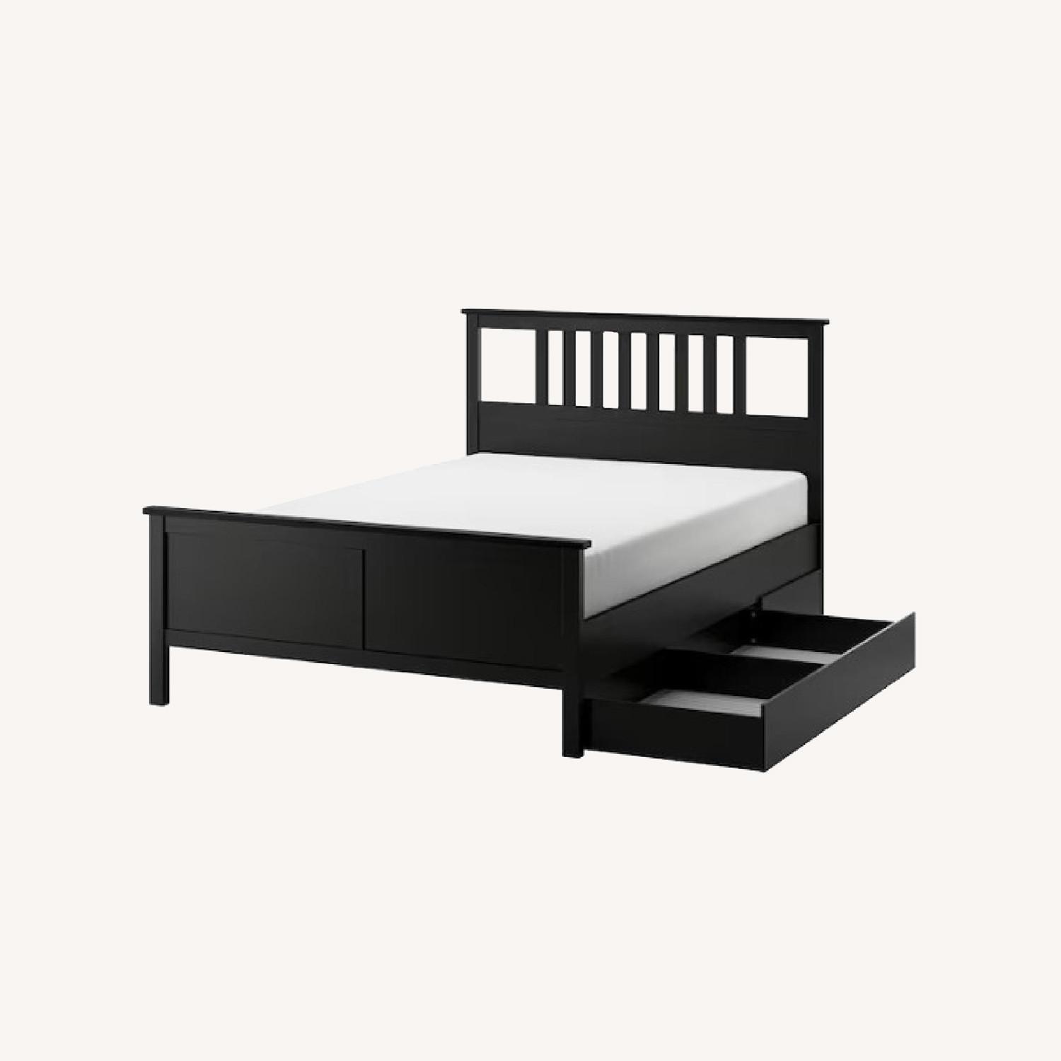 IKEA Queen Bed Frame with 4 Storage Boxes AptDeco