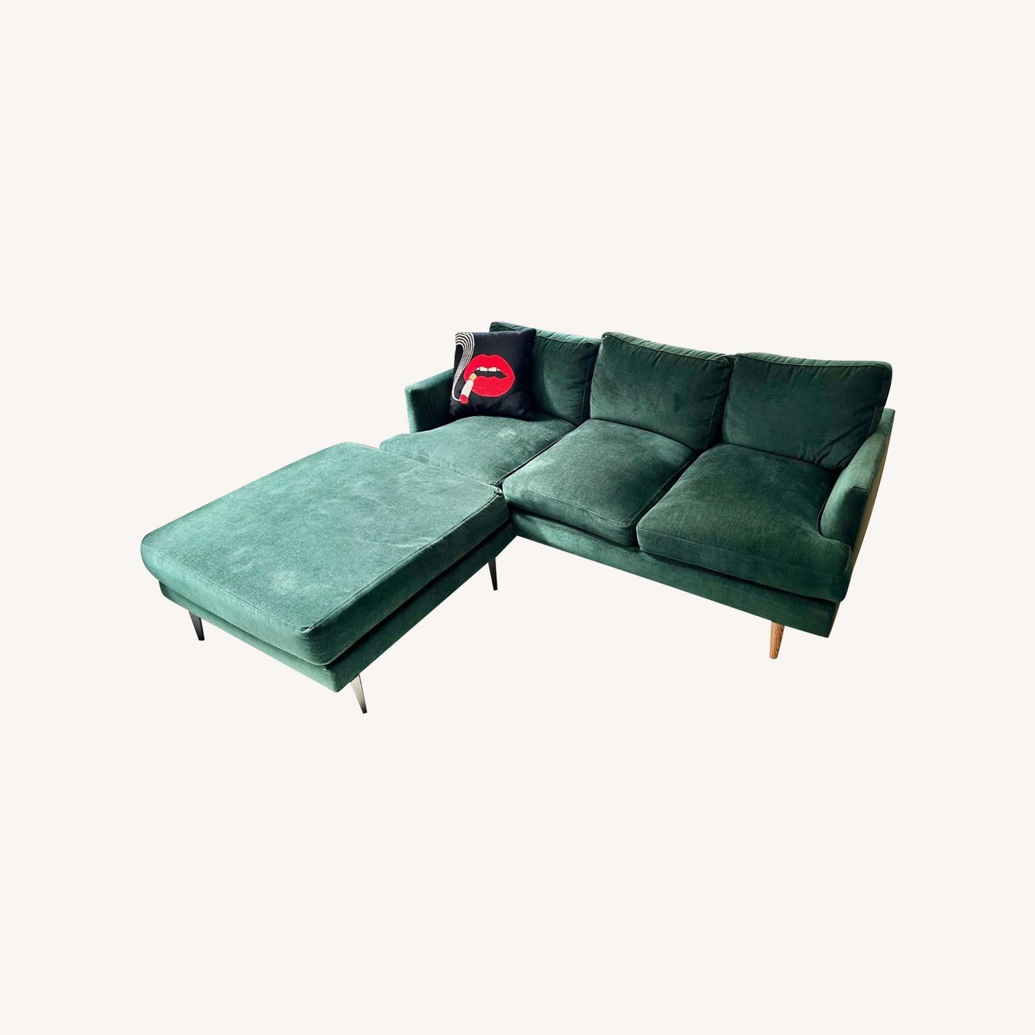 West Elm Andes Couch and Matching Ottoman - image-0