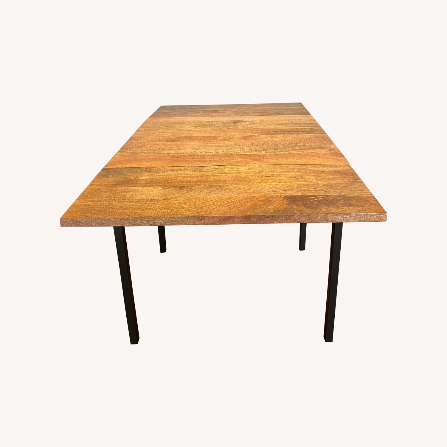 West Elm Drop Leaf Mango Wood Expandable Table AptDeco