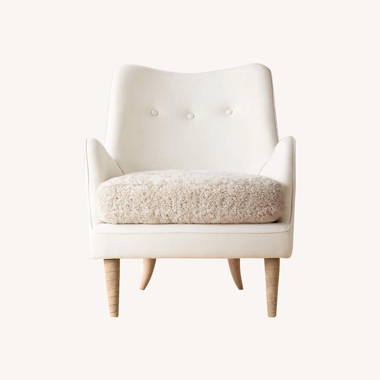 CB2 Jed Linen & Shearling Chair - image-0