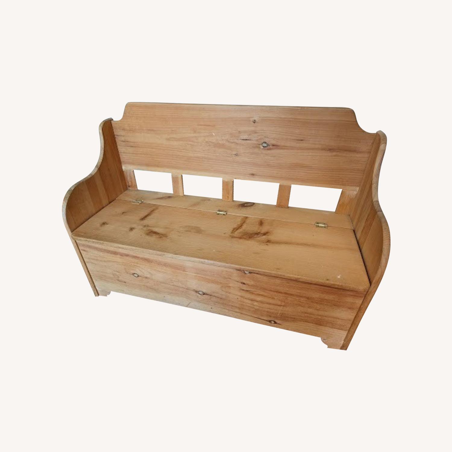 Wooden Toy Chest & Bench Vintage Real Wood AptDeco