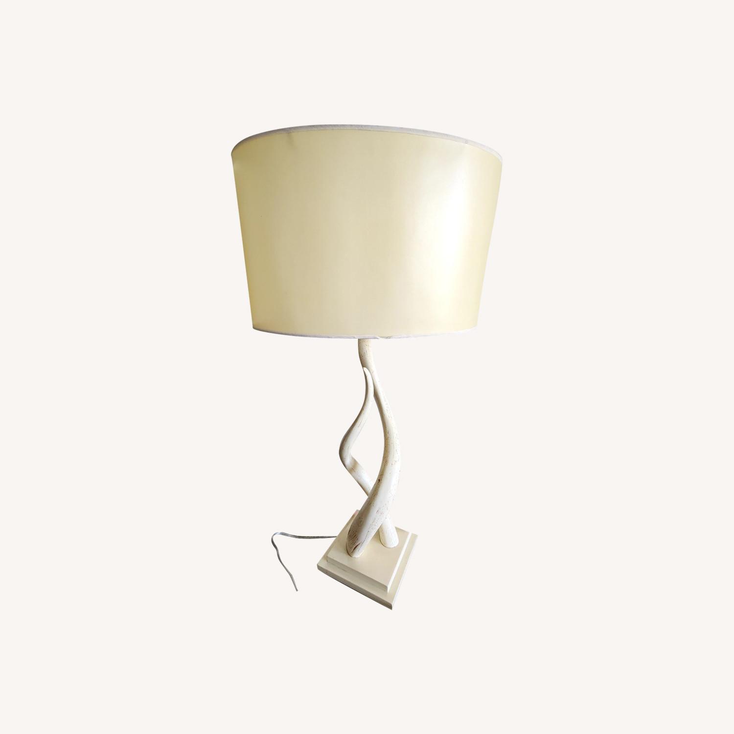 West Elm Tusk Lamp Wood Spiral - image-0