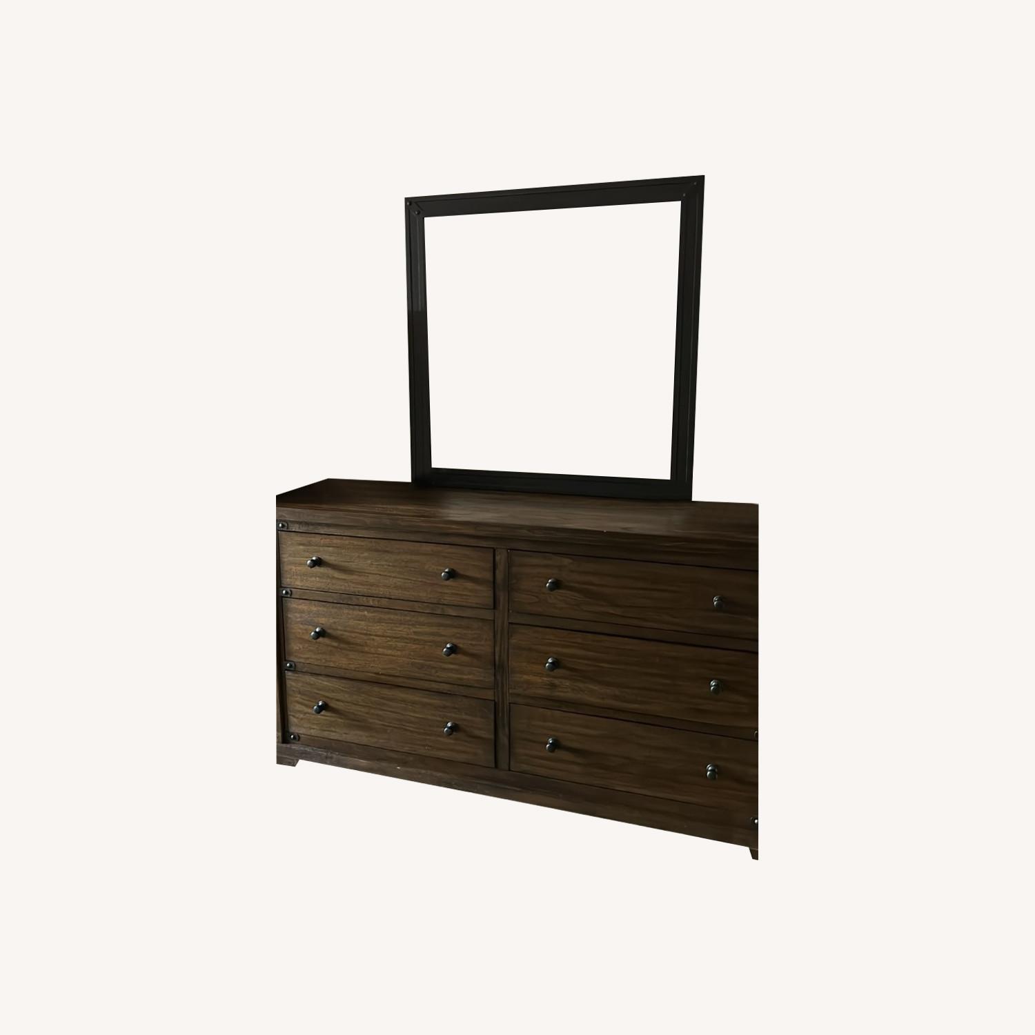 Medium Brown Dresser with Mirror - image-0