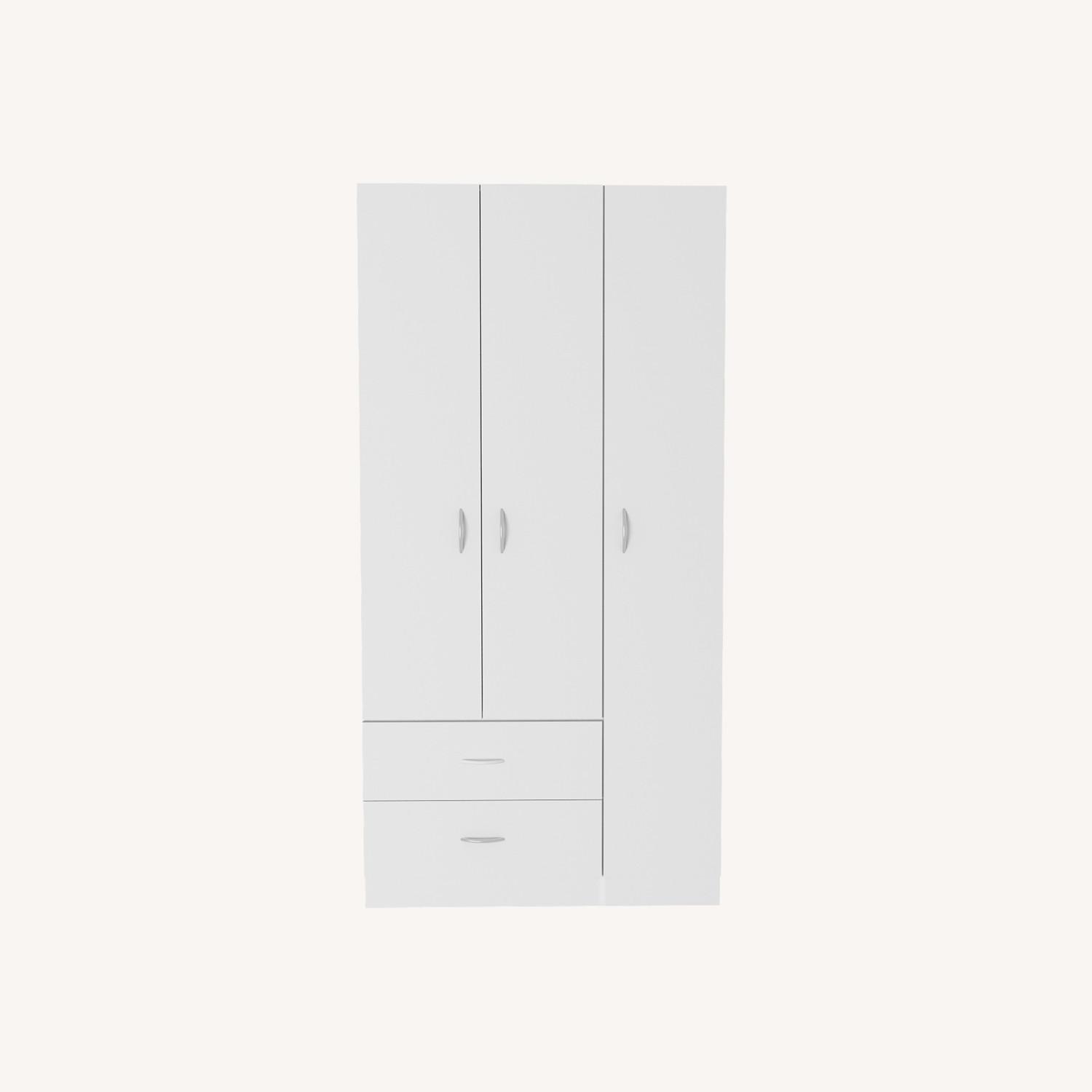 Three Door Armoire Clark, Bedroom, White - image-0