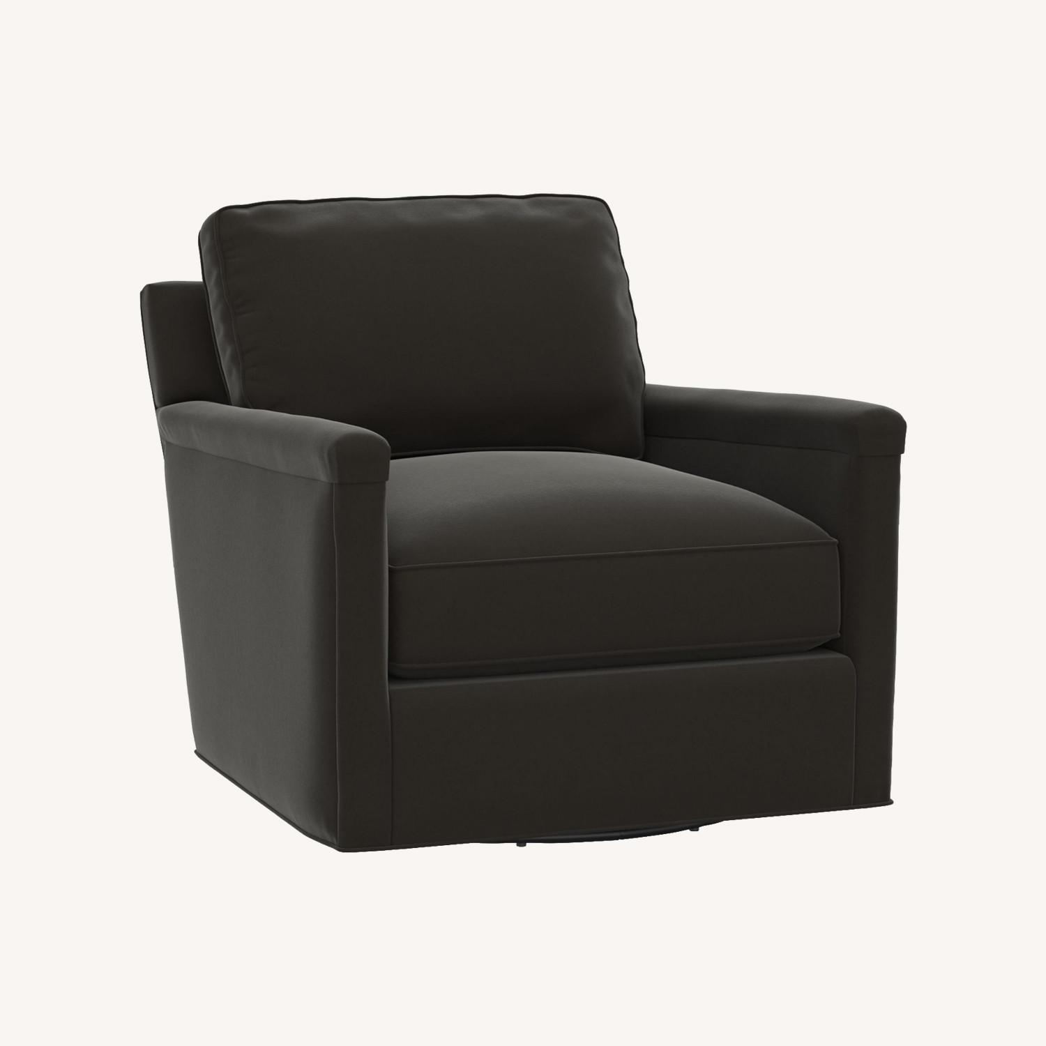 Pottery Barn Tyler Square Arm Swivel Armchair AptDeco