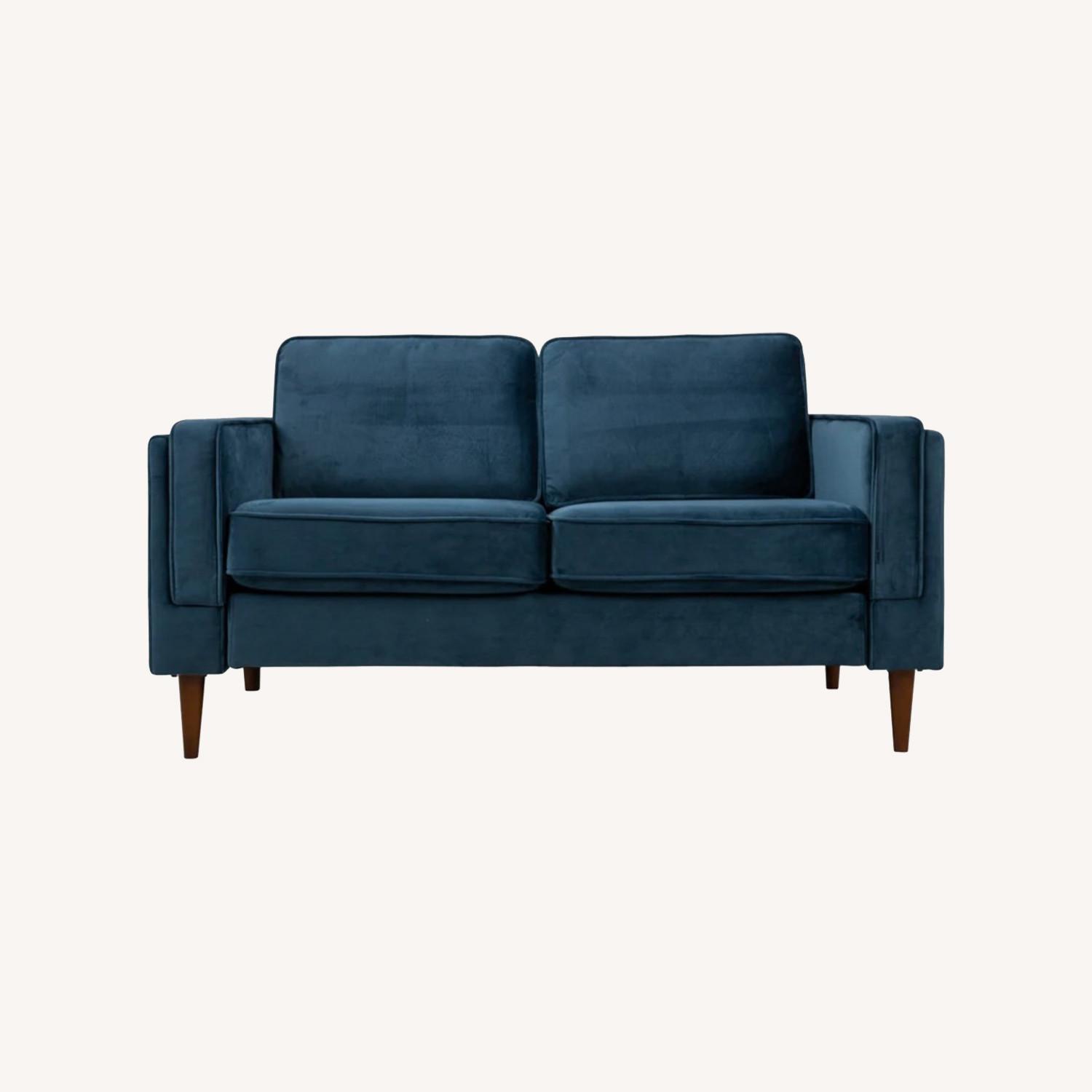 Albany Park Blue Modern Couch + Pillows - image-0