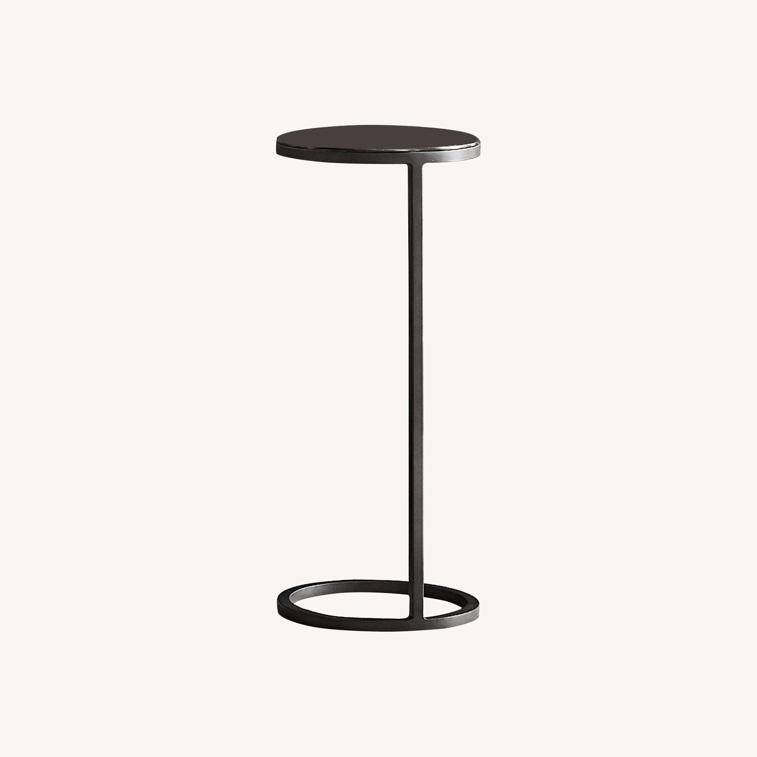 Pottery Barn Duke Round Metal Accent Table AptDeco