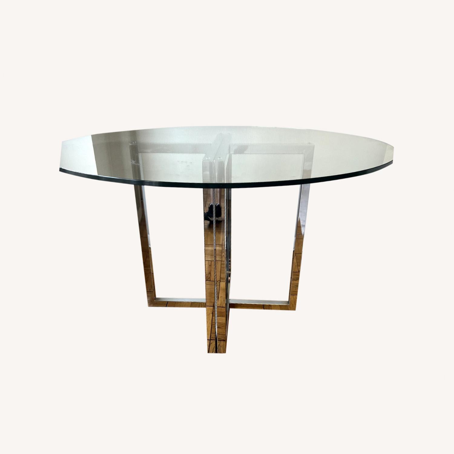 CB2 Chrome Round 47" Dining Table (Chrome) - image-0