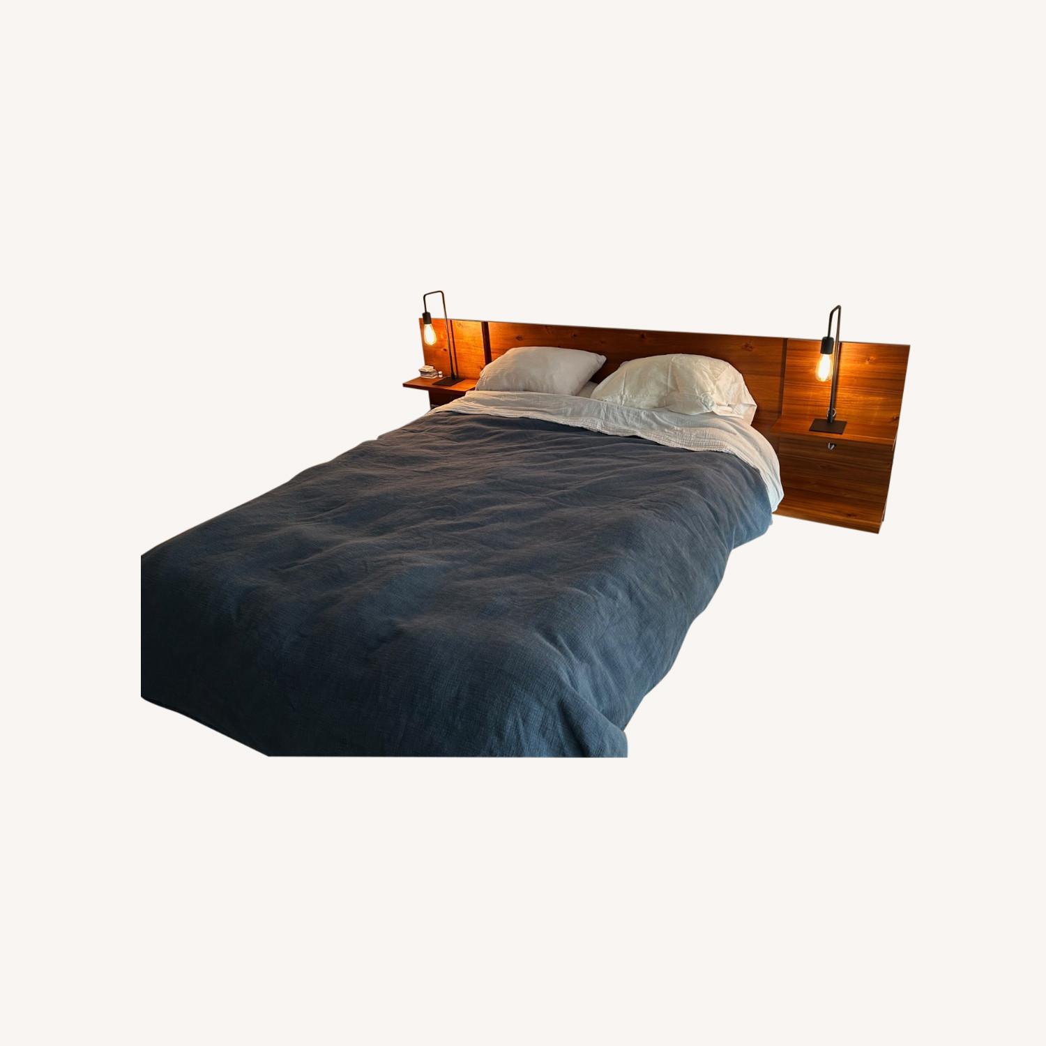 CB2 Andes Acacia Wood Platform Queen Bed - image-0