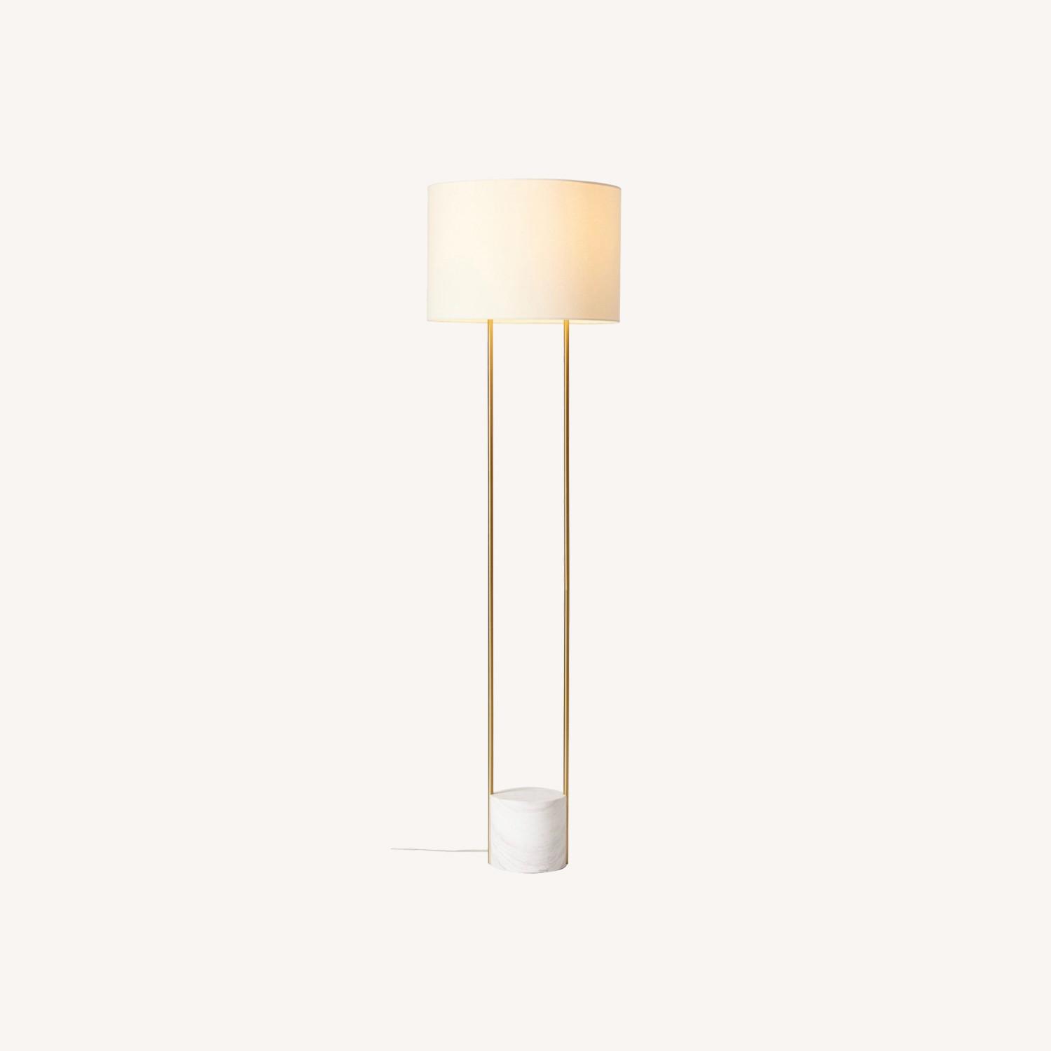 West Elm Marble Gold Floor Lamp - image-0