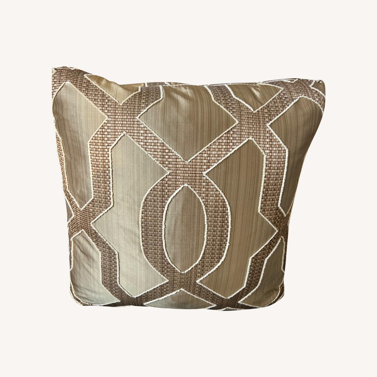 Custom Silk Geometric Patten Pillow - image-0