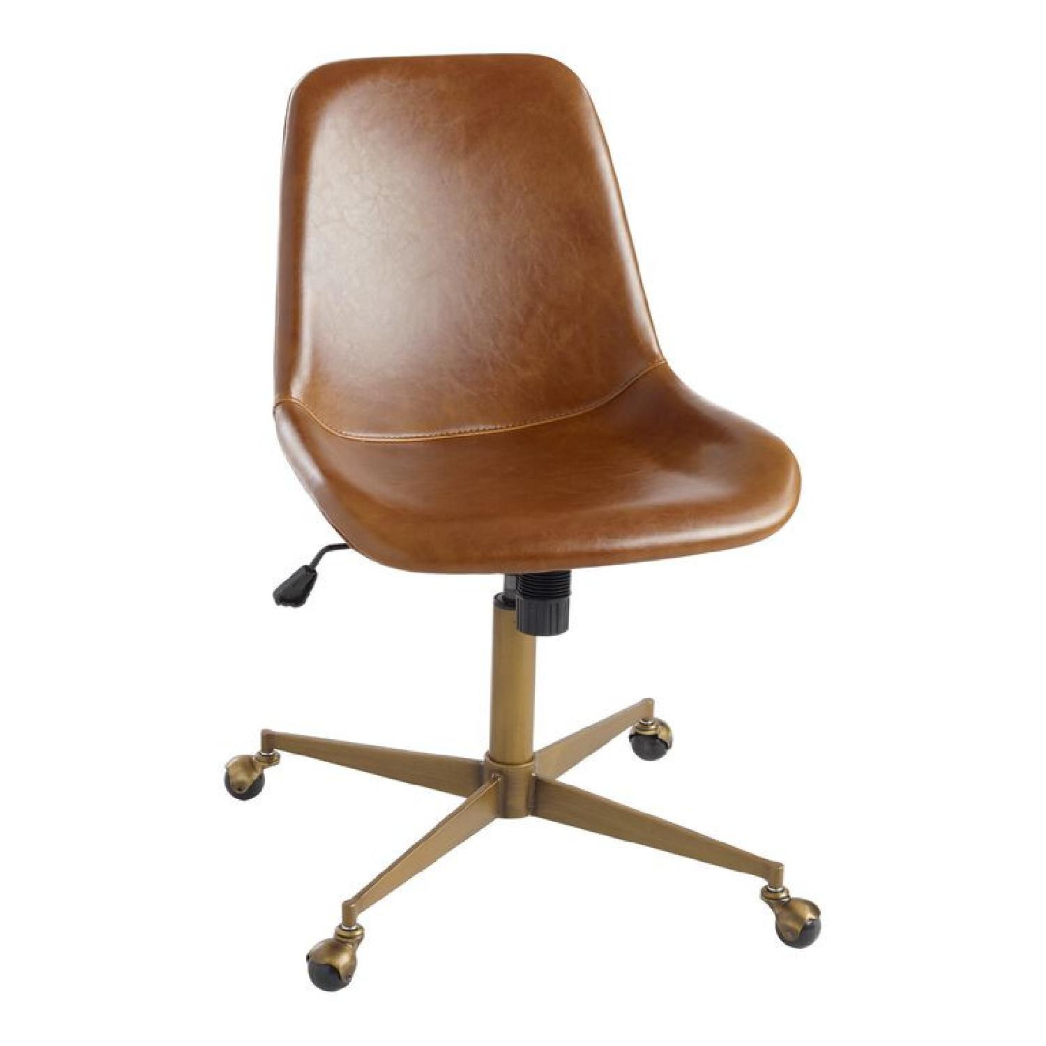 World Market Tyler Bi Cast Leather Molded Office Chair - image-5