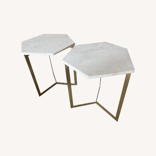 Used West Elm Marble and Brass Side Table for sale on AptDeco
