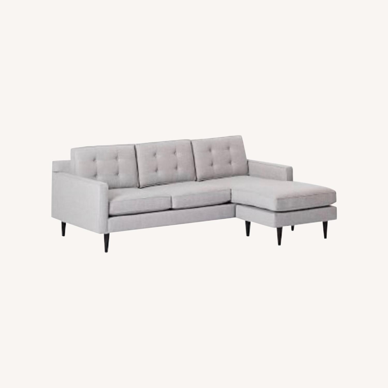 West Elm Silver Twill Sectional - image-0
