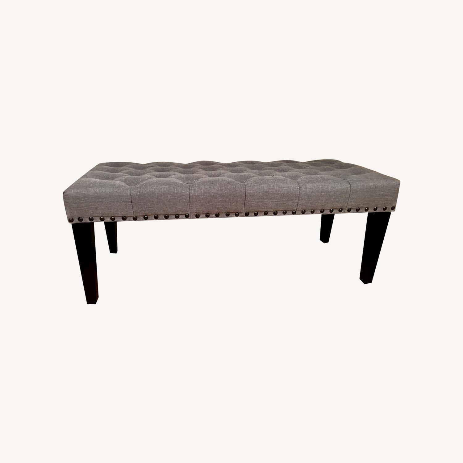 Pier 1 Imports Tufted Grey Bench - image-0