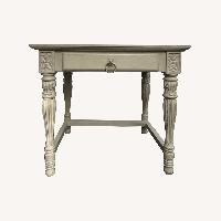 Gray Side Table with Drawer
