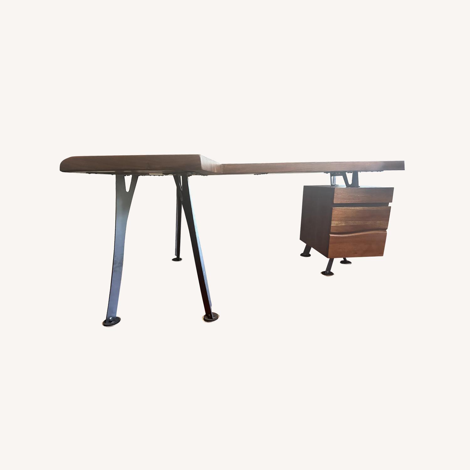 Hekman Industrial Live Edge Teak Desk - image-0