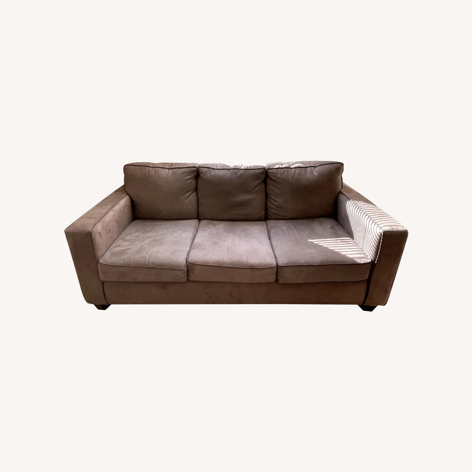 Cort Furniture Brown Sofa AptDeco