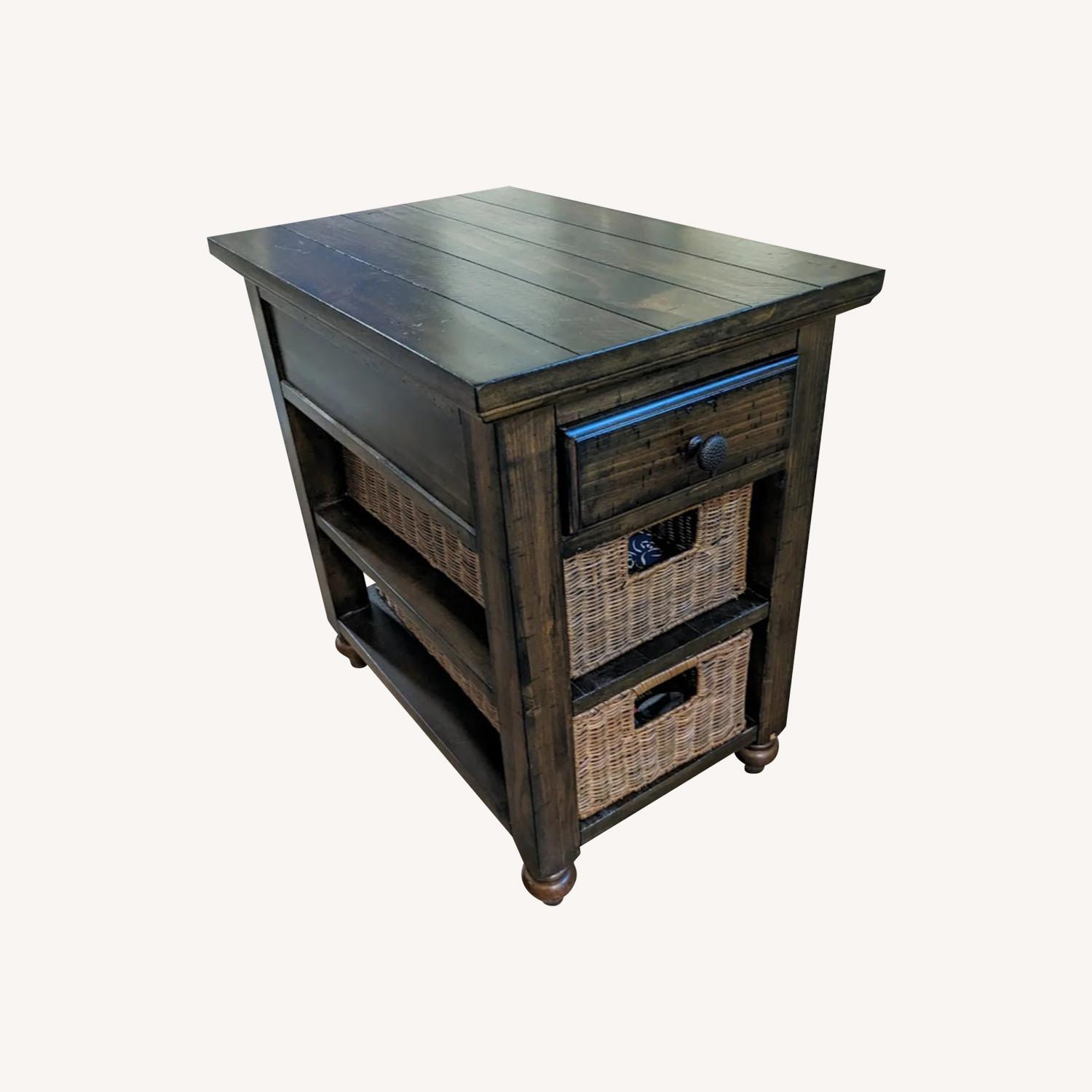 Wood Rectangular Side End Table - image-0