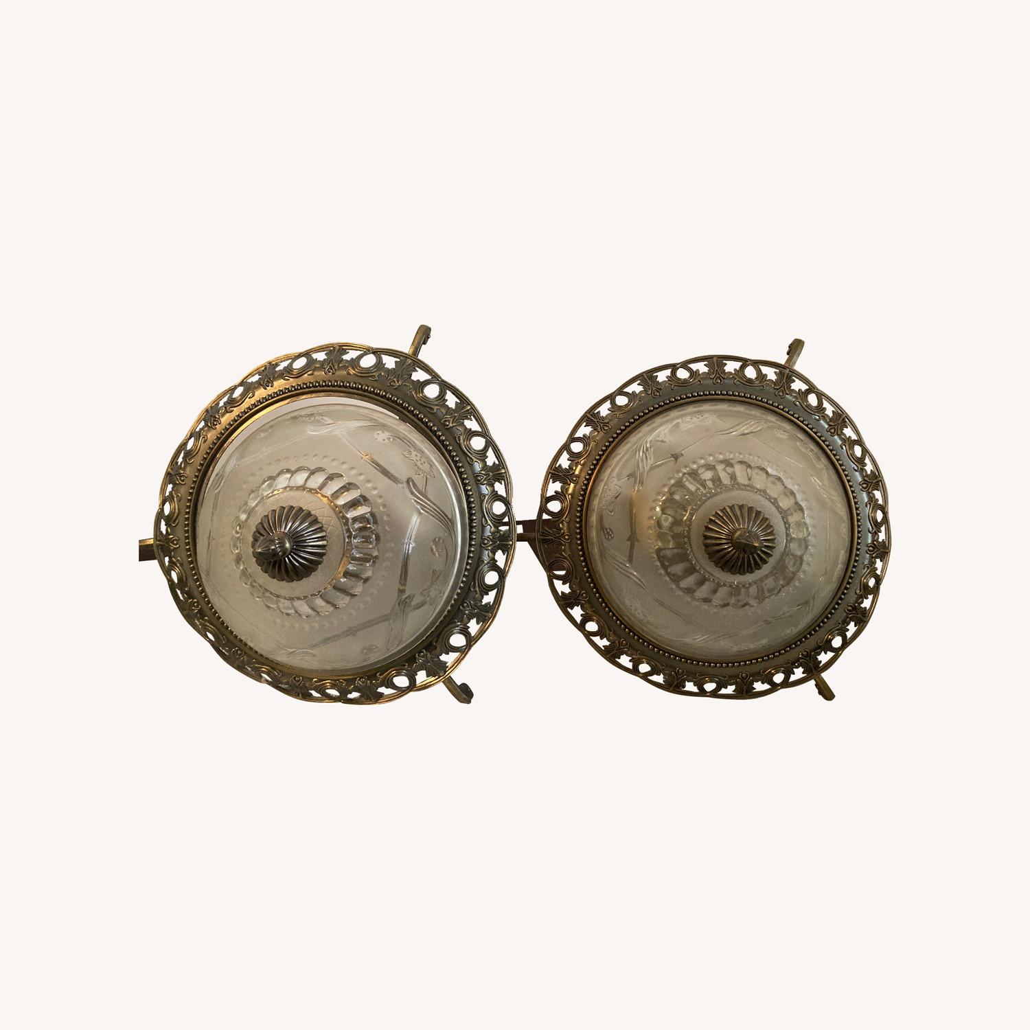 2 Bronze Vintage Light Fixtures - image-0