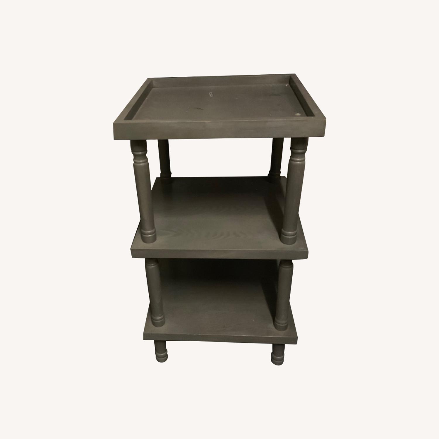 Dark Gray Rustic Kitchen or Storage Shelf - image-0