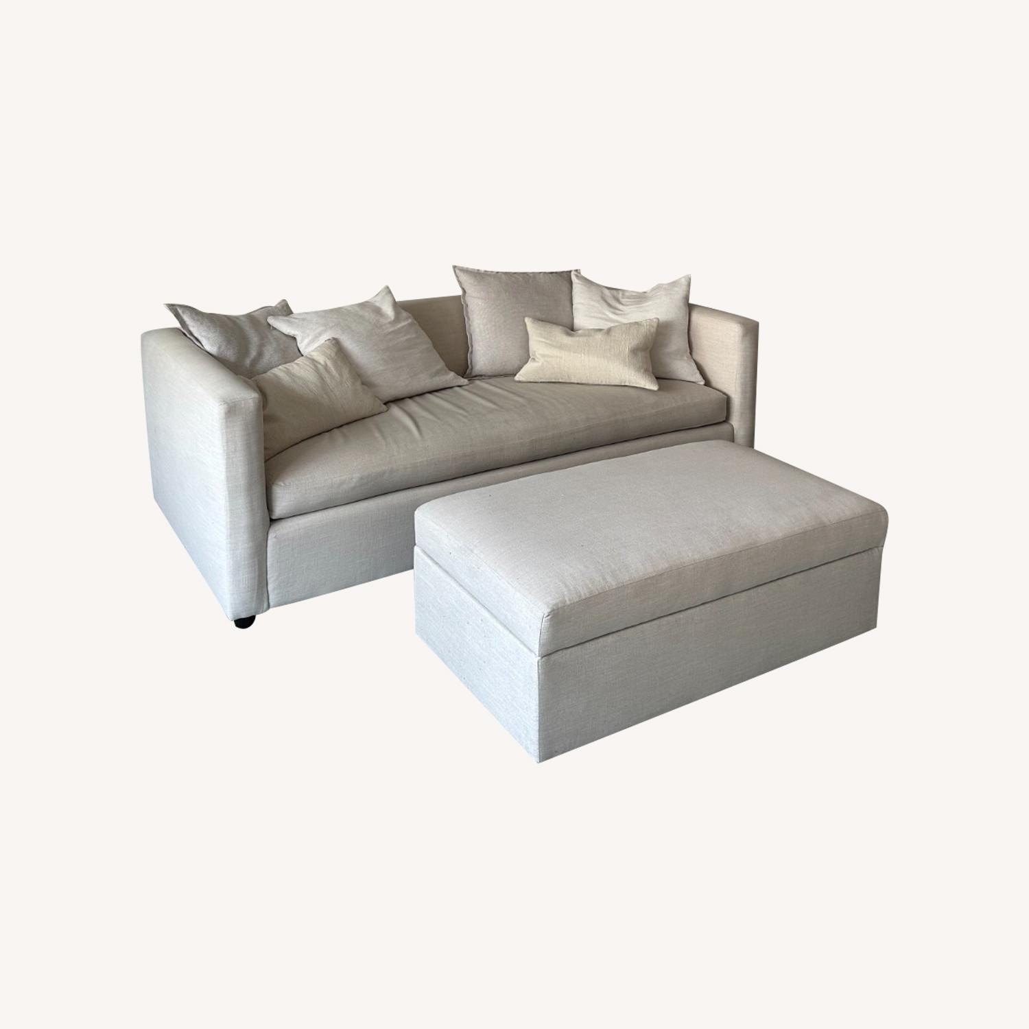 CB 2 Sleeper Couch and Ottoman - image-0