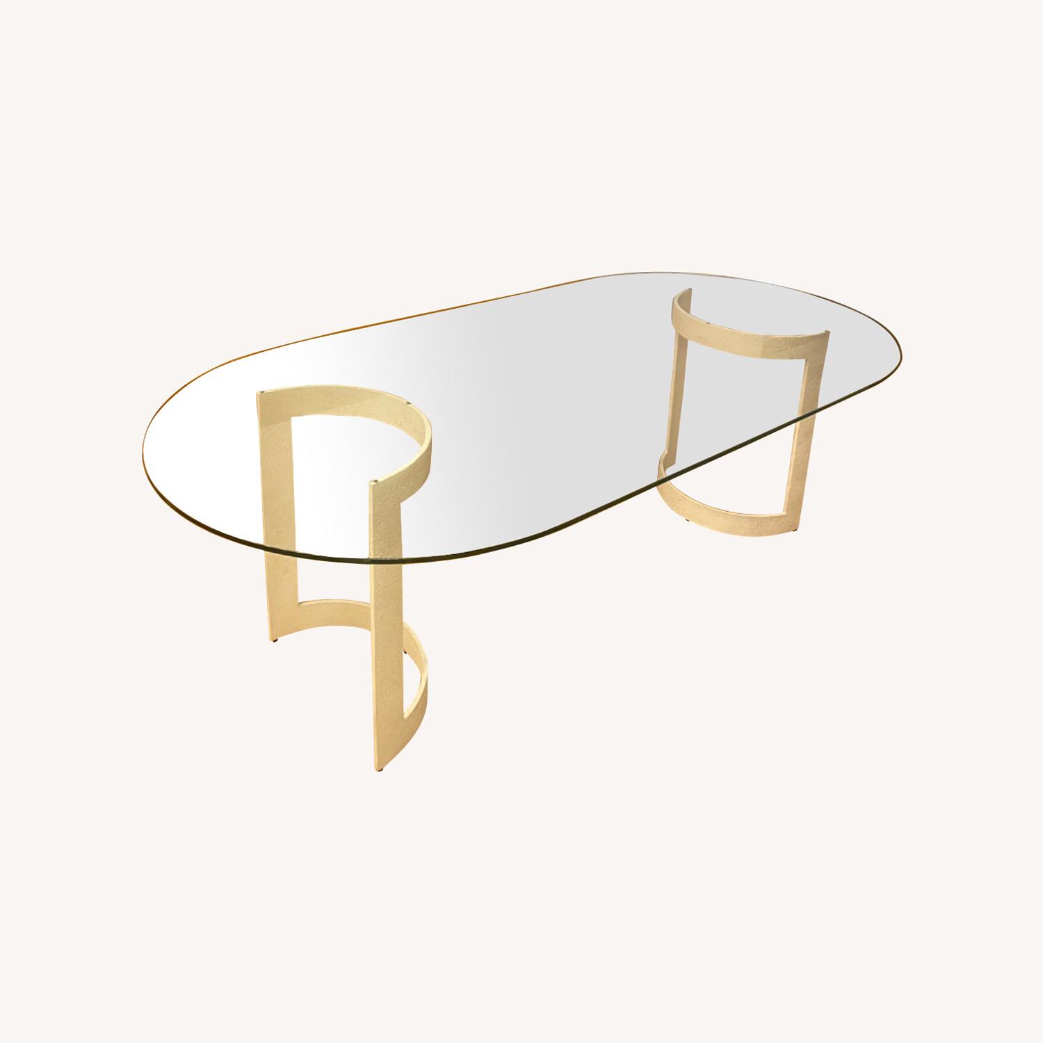 CB2 Glass Dining Table AptDeco