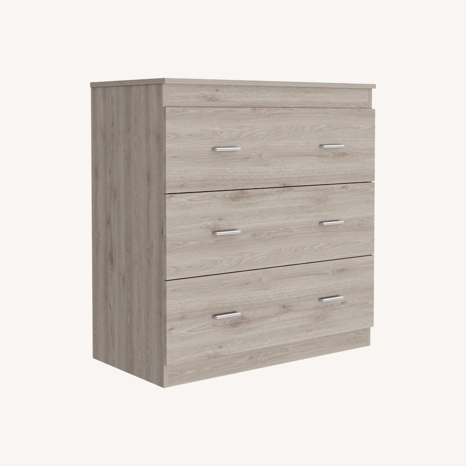 Three Drawer Dresser Whysk Light Gray White - AptDeco