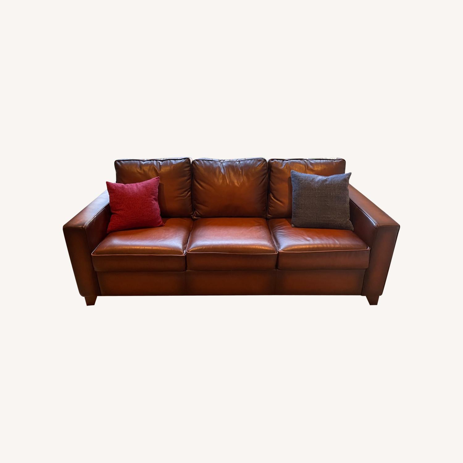 Pottery Barn Leather Sofa 87" AptDeco