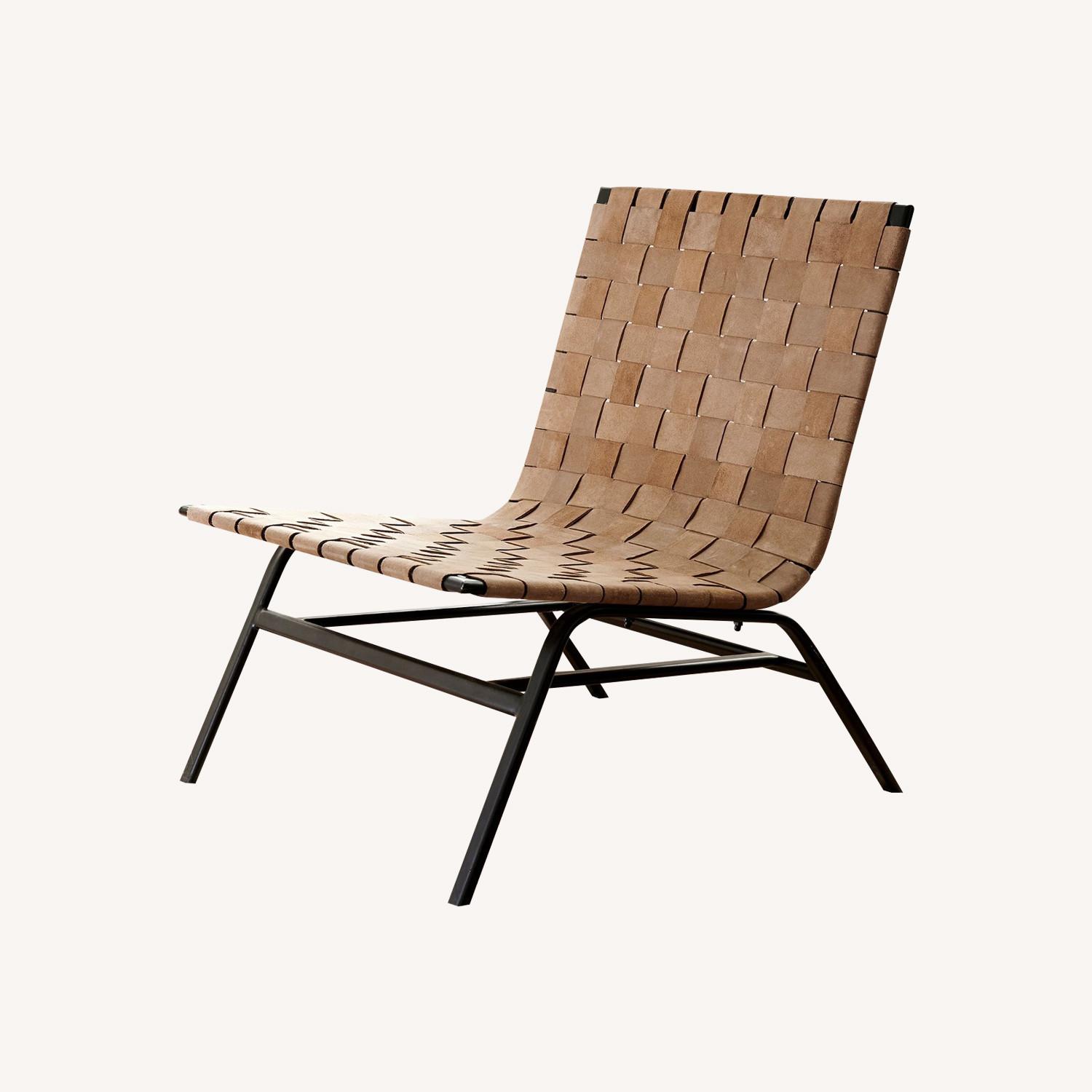 Pottery Barn Shay Woven Leather Accent Chair - image-0