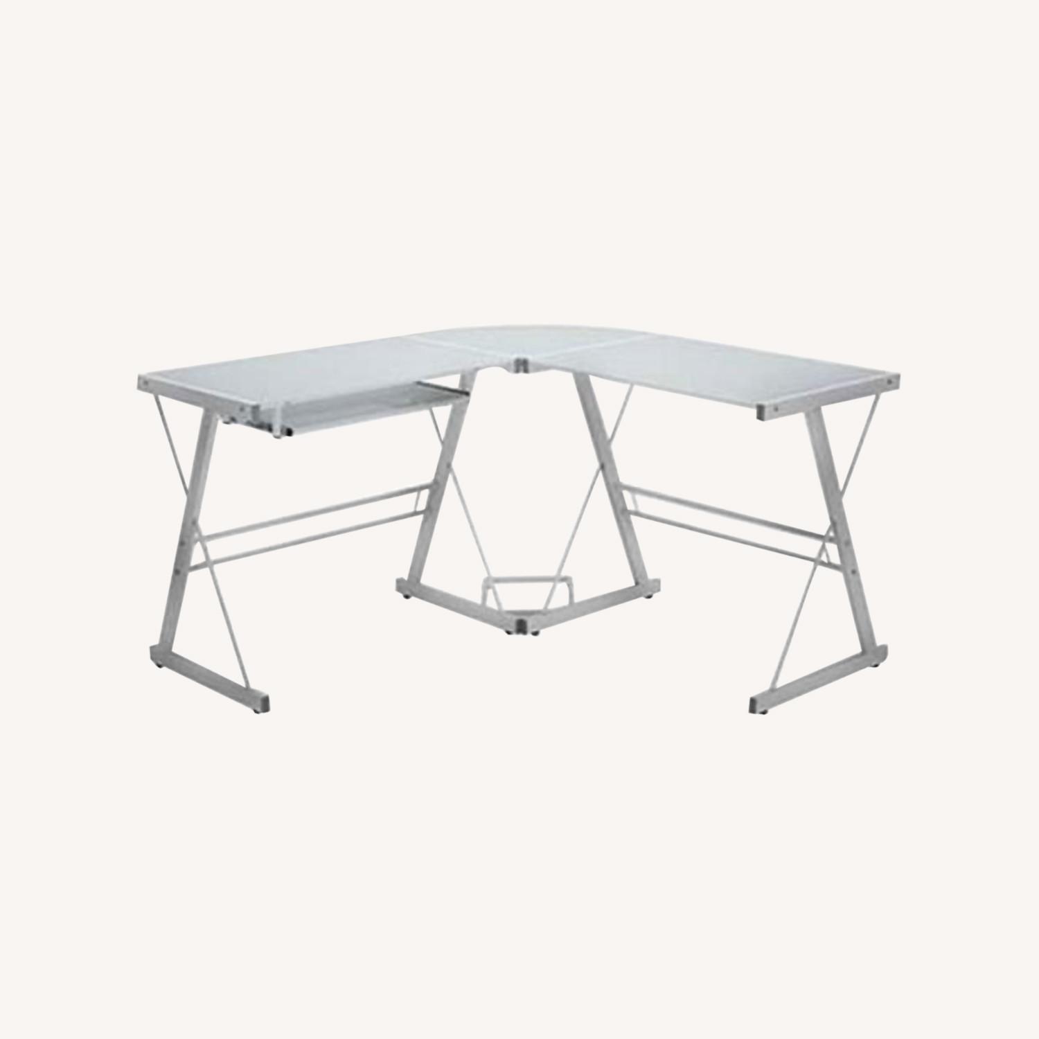 Walker Edison 56" X-frame L-Shaped Computer Desk - image-0