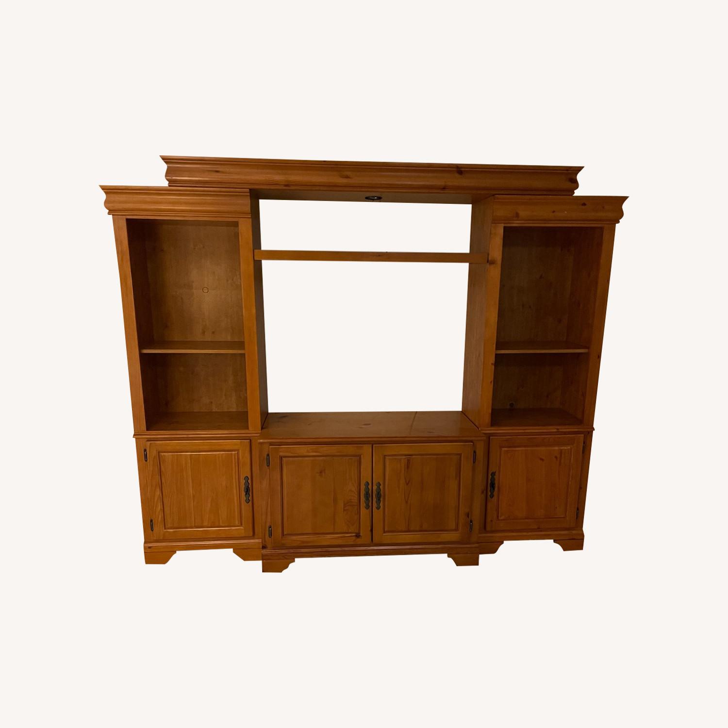 4 Door Entertainment Center W Adjustable Shelves - image-0