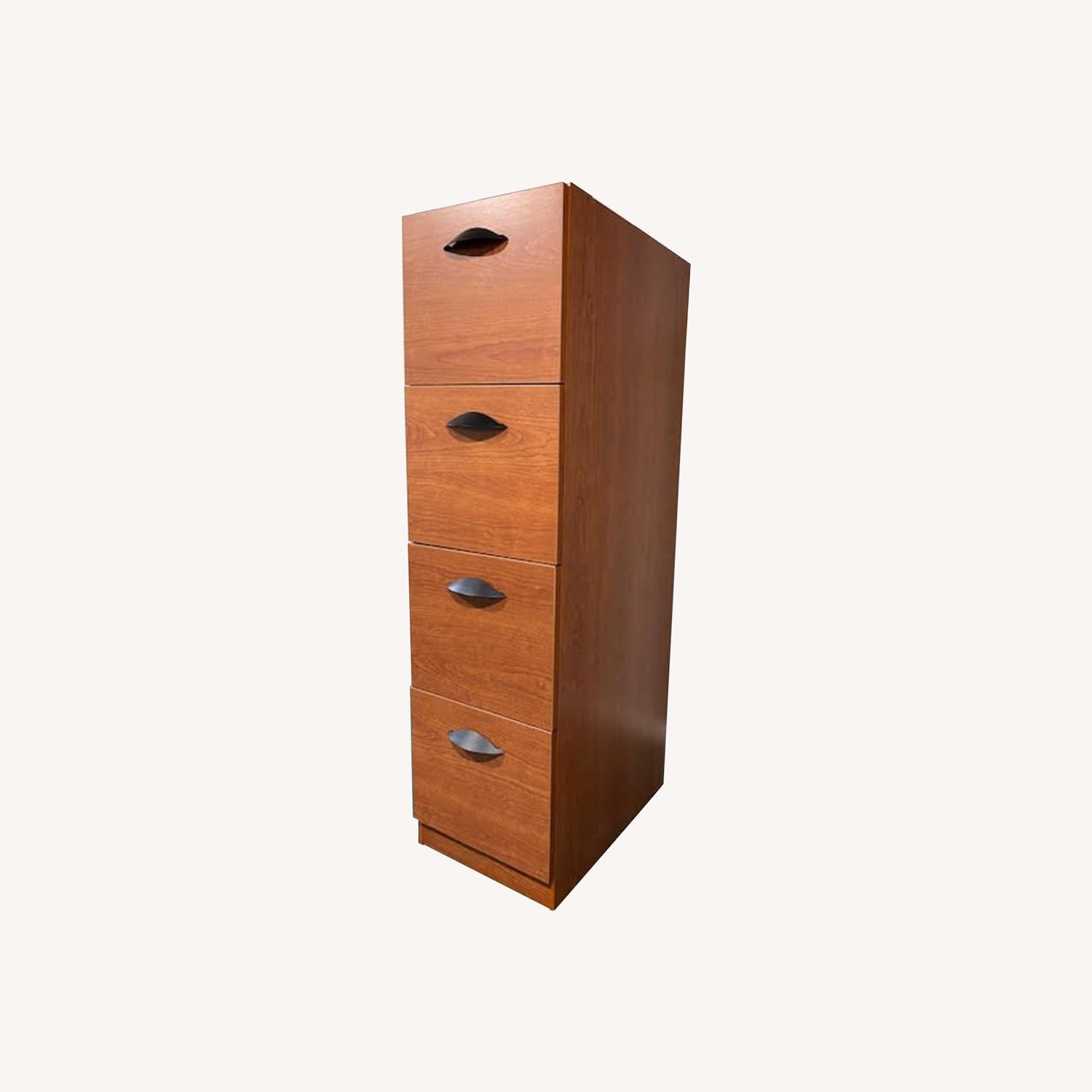 HON 22"D Vertical 4-Drawer File Cabinet, Mahogany - image-0