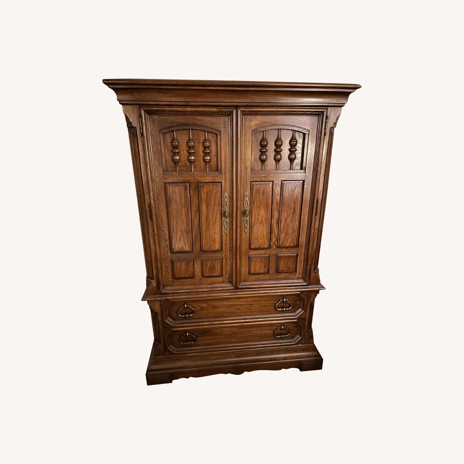 Double Door Armoire W Drawers and Shelves - image-0