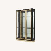 Display Cabinet Black Lacquer + Brass + Glass