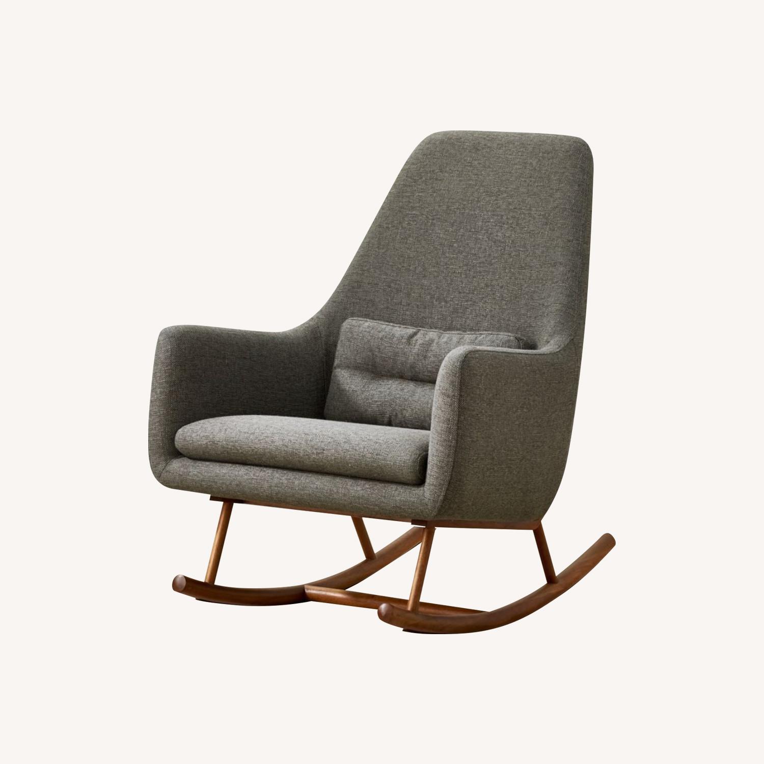 CB2 MidCentury Rocking Chair Dark Grey AptDeco