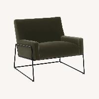 Black Steel & Juniper Green Velvet Lounge Chair