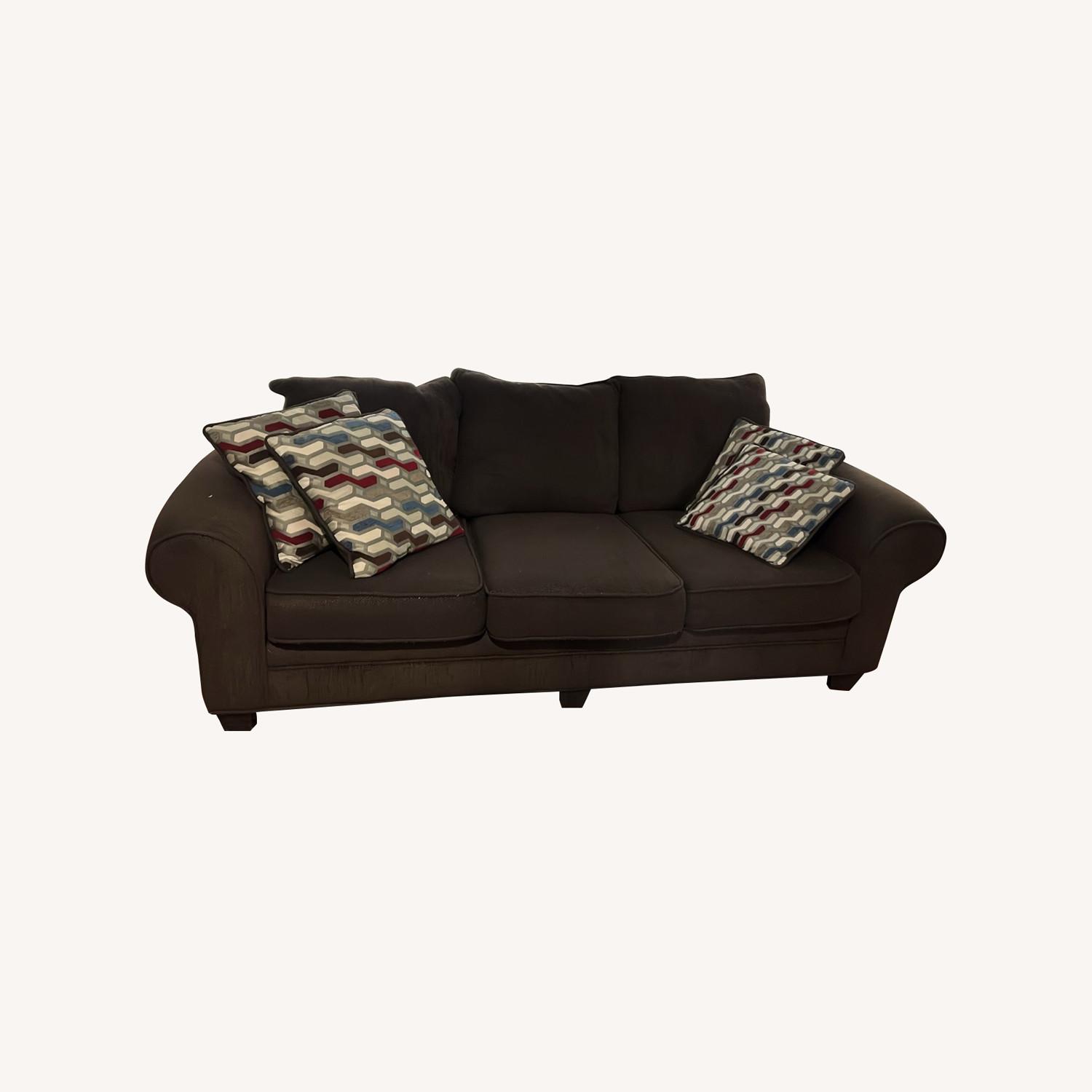 Rooms to Go Coffee Brown Sofa - image-0