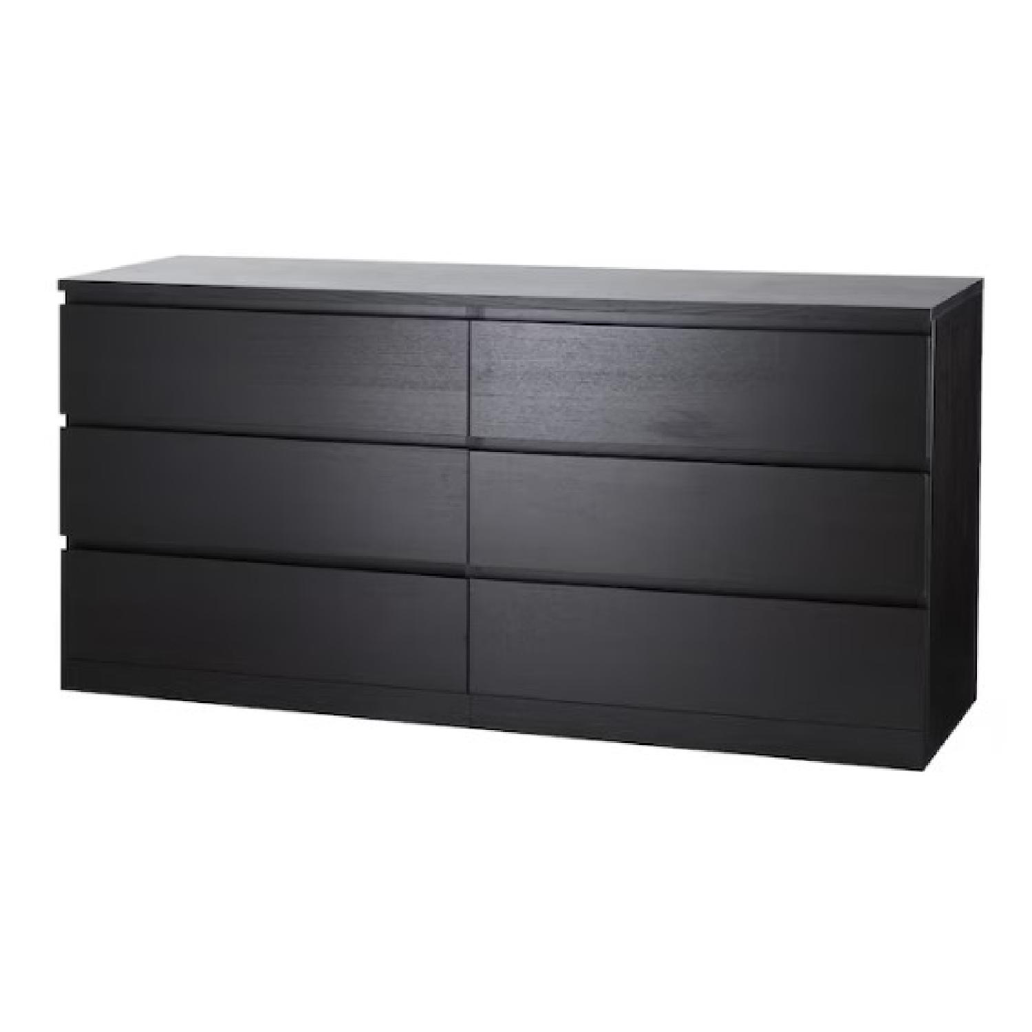 IKEA MALM 6-drawer Dresser, Black-brown - image-4