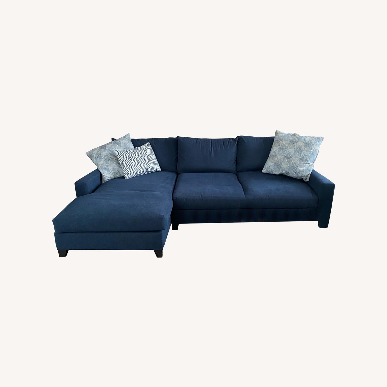 Havertys Blue Sectional Sofa AptDeco