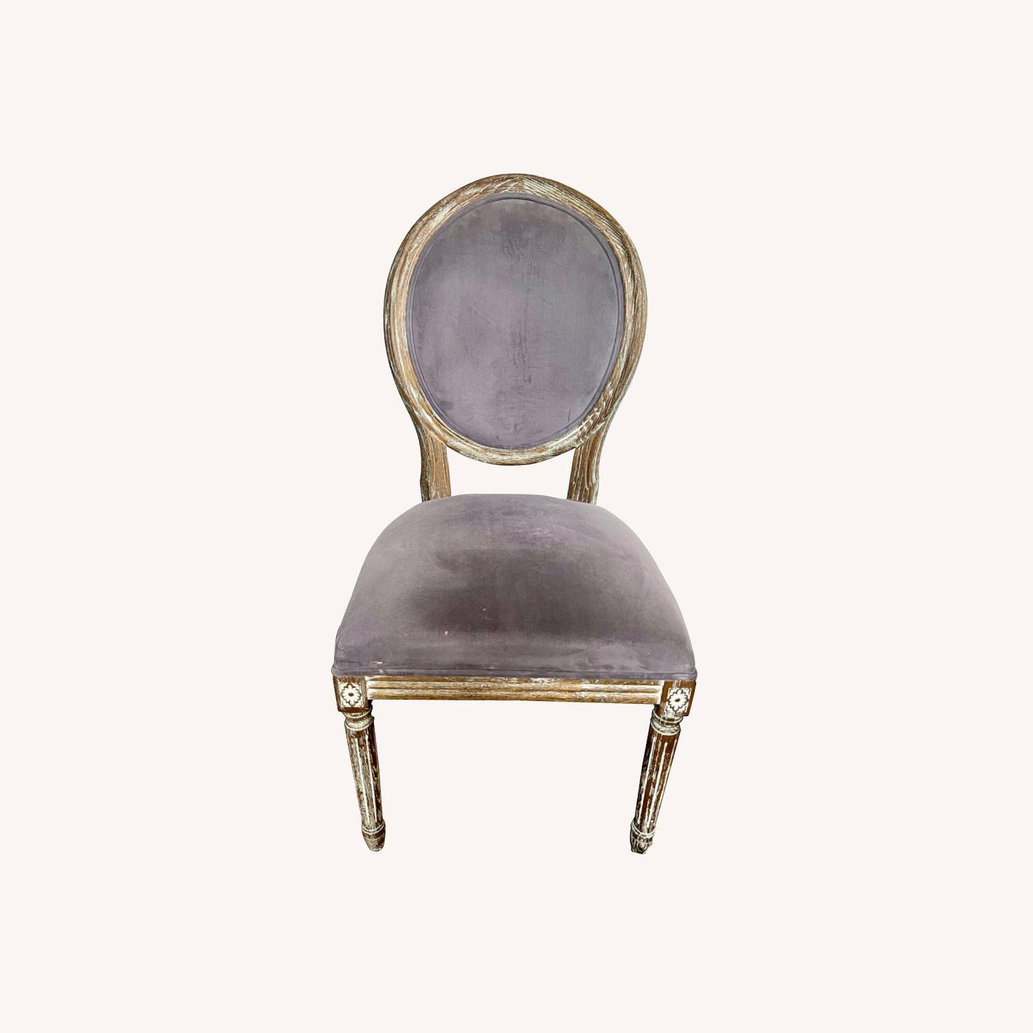 World Market Lavender Grey Velvet & Wood Dining Chairs - image-0