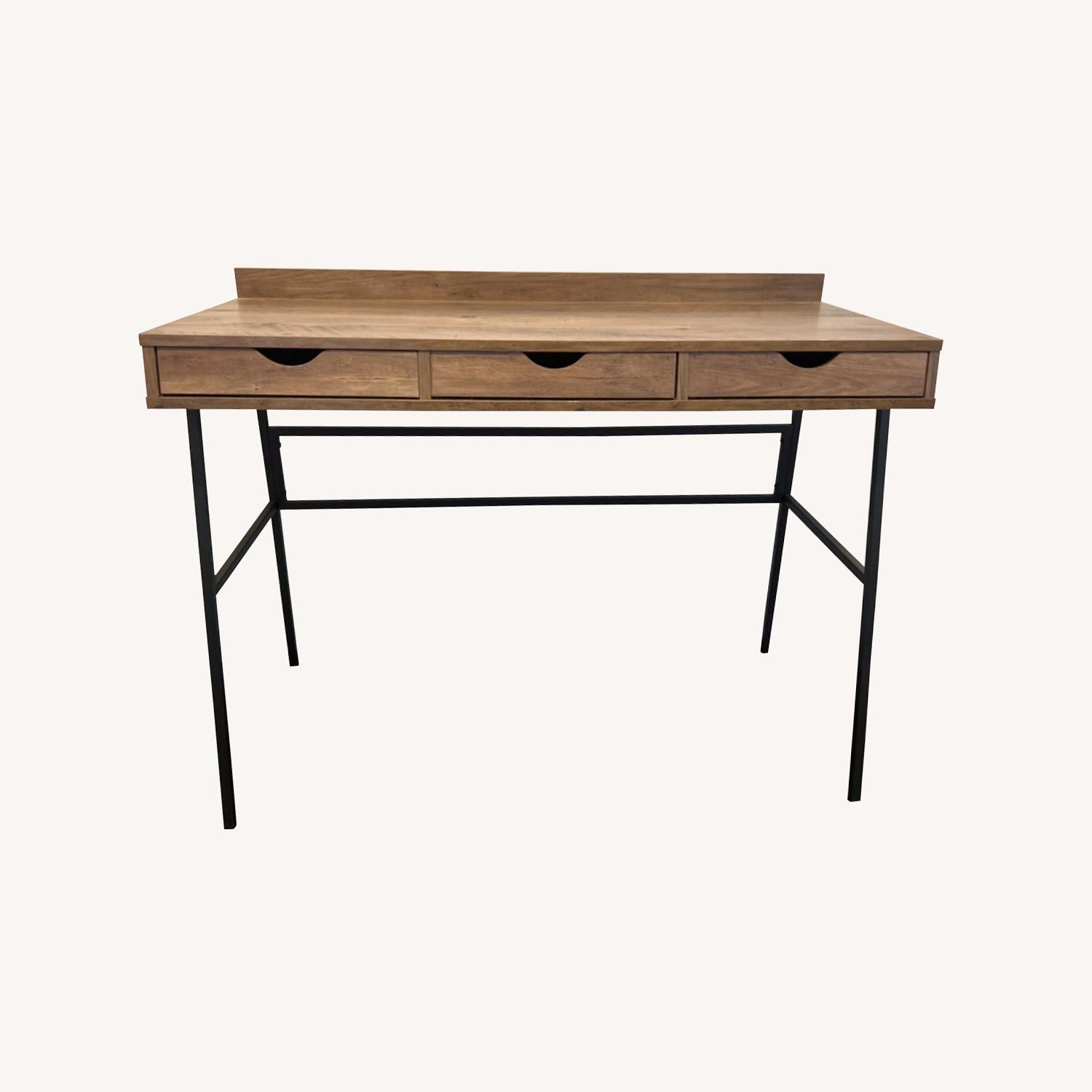 Dark Wood Office Desk - AptDeco