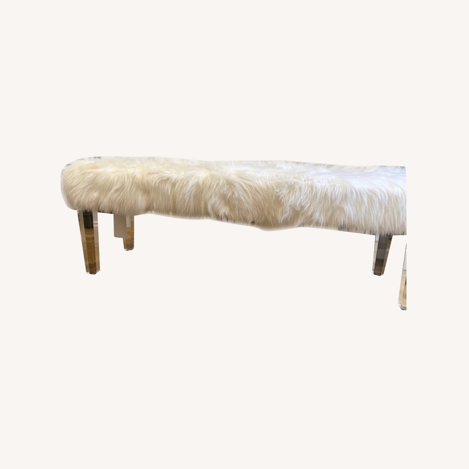 Restoration Hardware Faux Fur Bench - image-8