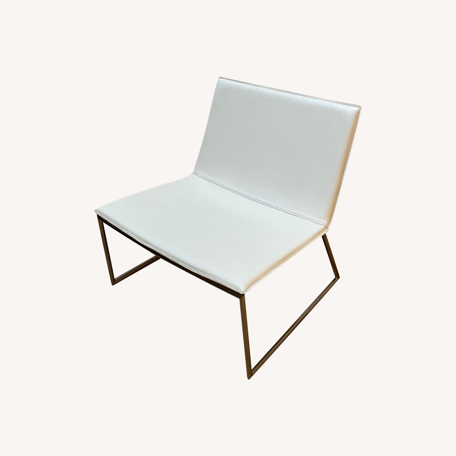 CB2 White Leather Accent Chair - image-0