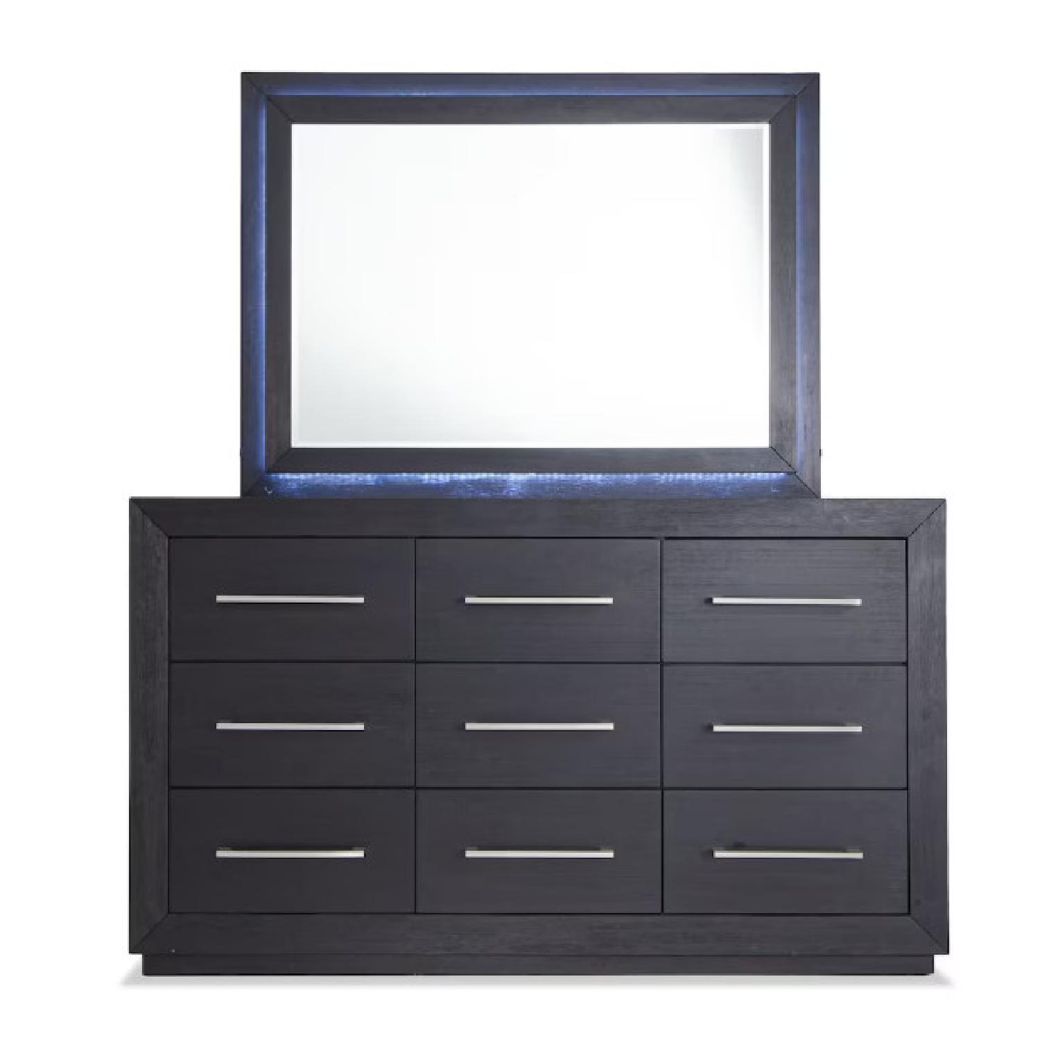 Bob's Cosmopolitan Black Dresser & Mirror Led lights - image-4