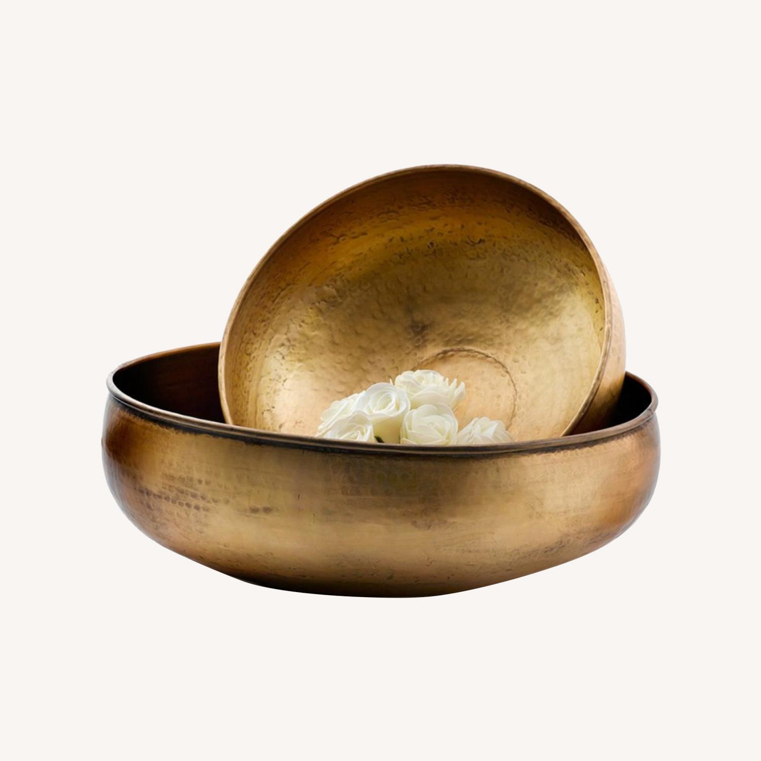 Hammered Vintage Indian Brass Bowls - image-0