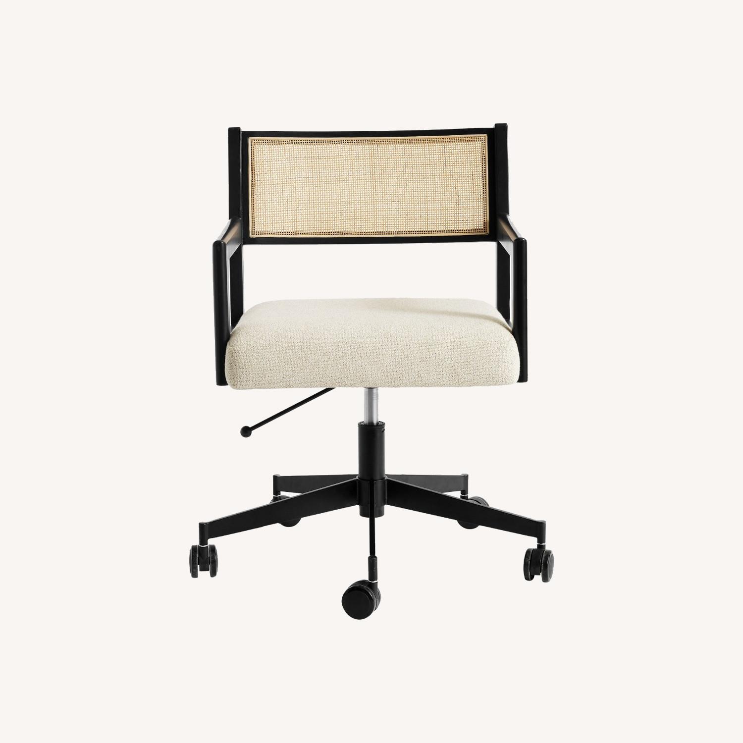 Pottery Barn Lakeport Upholstered Swivel Desk Chair - image-0