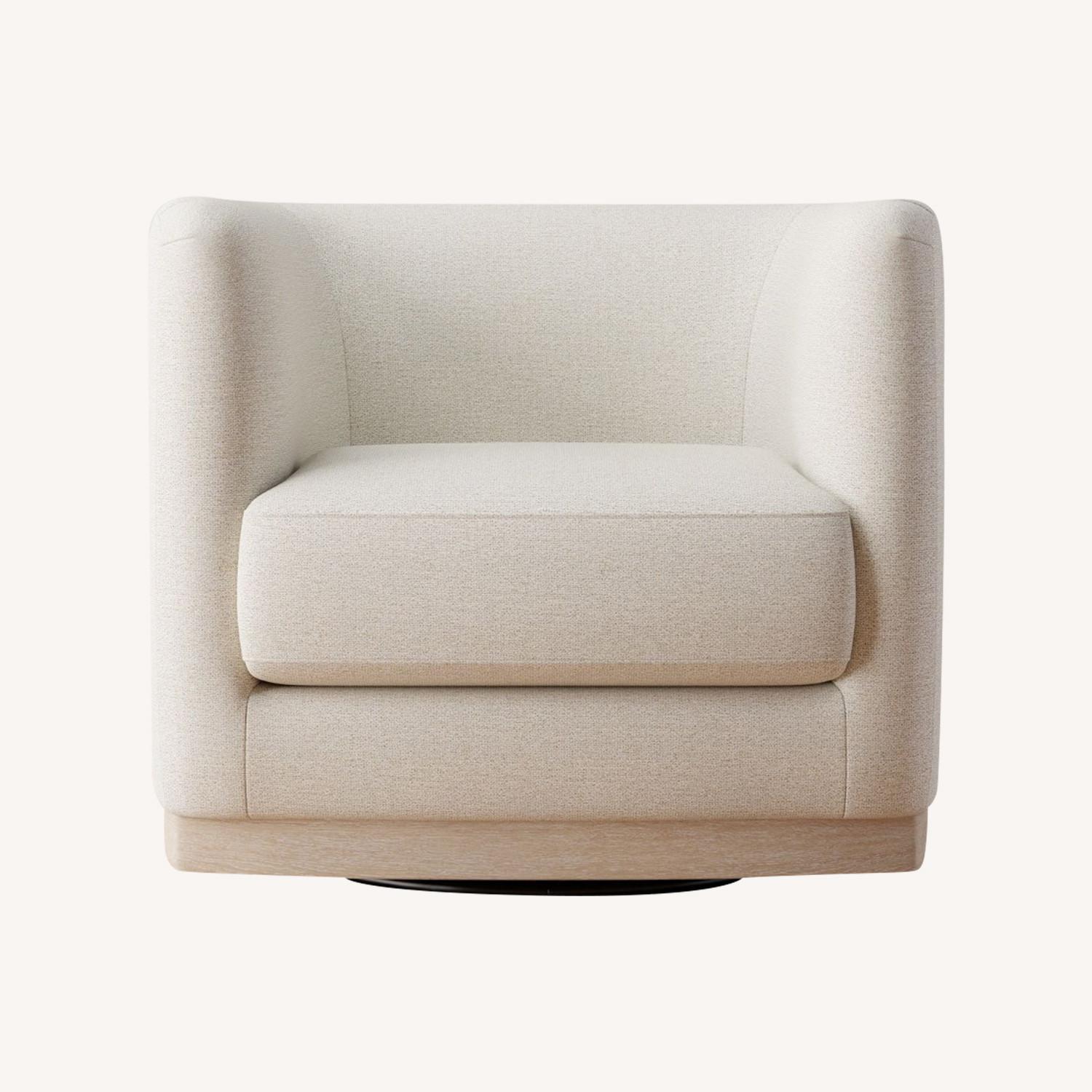 Pottery Barn Danton Upholstered Swivel Armchair - image-0